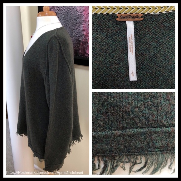 FREE PEOPLE V-NECK PULLOVER TUNIC SWEATER - Picture 7 of 8